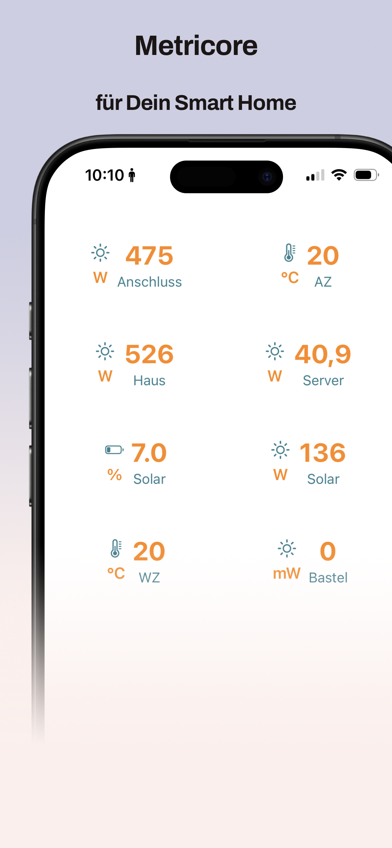 Metricore App Screenshot